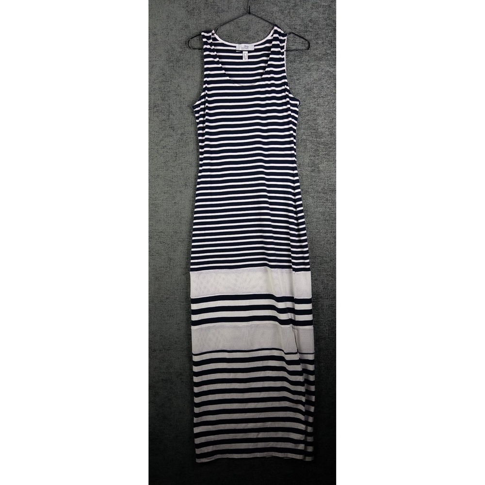 Belle Badgley Mischka Dress Womens‎ 6 Striped Maxi Sleveless Nautical Resort